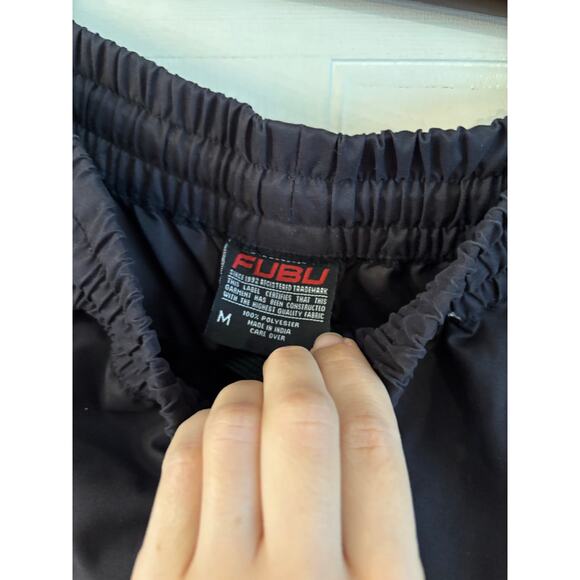 Vintage Fubu Black And Yellow Baggy Track Suit Pants Sweatpant Men’s Medium - Picture 8 of 8